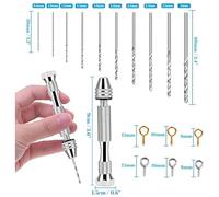 Giwnhvx Resin Tools Kit with 2Pcs Pin Vise Hand Drill 20Pcs Drill Bits and 800Pcs Screw Eye Pins for DIY Keychain Pendant Making