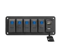 Giwnhvx Rocker Switch Panel Light Toggle Digital Voltage Display 4.2A USB Chargers Port for Car Marine RV Truck