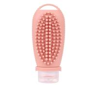 Giwnhvx Silicone Travel Refillable Bottle with Cleansing Brush Portable Shampoo Bottles Lotion Cosmetics Containers for Travel, D