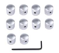 Giwnhvx Silver Electric Guitar Metal Volume Knob Bass Volume Knob Iron Knob with Hole Volume Knob Switch Cap