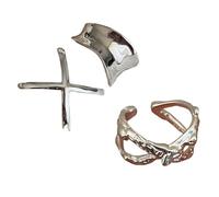 Giwnhvx Silver Ring for Women Ins Fashion Hollow Line Geometric Ring Jewelry Decoration