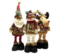 Giwnhvx Snowflake PlaidFabric Stretch Doll, Hotel Mall, Layout Ornaments, Christmas Retro Decor