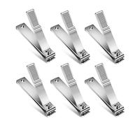 Giwnhvx Straight Edge Toenail Clippers Stainless Steel Nail Clippers for Men Women Thick Nails, 6PCS,Silver