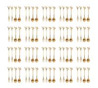 Giwnhvx Tableware Coffee Spoon Fork,80 Pack(40 Spoons 40 Forks) Little Demitasse Espresso Spoon 4.7 Inches