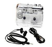 Giwnhvx Tape Converter Transparent Shell Cassette to MP3 Type-C Interface Cassette Player