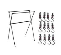 Giwnhvx Three-Bar Frame Camping Rack Folding Ultra-Light Camping Tripod Travel Sundries Hanger 50x68x88cm
