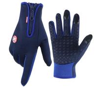 Giwnhvx Touchscreen Fleece Warm Gloves,Outdoor Cycling Waterproof Cold Gloves, Windproof Non-Slip Womens Men Winter Ski Glove L Dark Blue