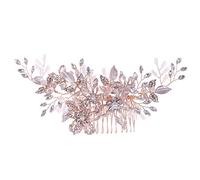 Giwnhvx Trendy Rose Gold Rhinestone Wedding Hair Combs Hair Accessories for Bridal Crystal Headpiece Hair Ornaments Wedding Hair Jewelry