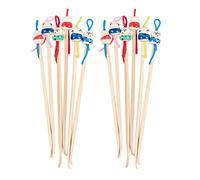 Giwnhvx Tricolor China Doll Decor Wooden Earwax Remover Ear Picks 12 Pcs