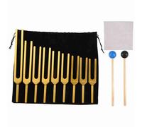 Giwnhvx Tuning Fork Set - 9 Tuning Forks for Healing Chakra,Sound Therapy,Keep Body,Mind and Spirit in Perfect Harmony- Gold