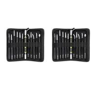 Giwnhvx Tweezers 24 Pieces ESD Tweezers Tools Kit Anti-Static Non-Magnetic Stainless Steel Multi-Standard with Storage Bag