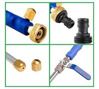 Giwnhvx Universal Garden Hose Pressure Washer Attachment, High Pressure Hose Nozzle for Garden Hose, Jet Nozzle 2-in-1, Easy Install Black