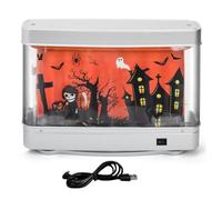 Giwnhvx USB Fish Tank Light Aquarium Decor Night Light Virtual Dynamic LED Table Lamp Cute Room Decor Gift Halloween
