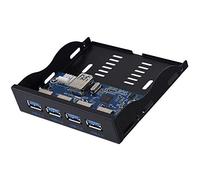 Giwnhvx USB3.0 Floppy Front Panel 4-Port Front Panel for 3.5inch Floppy Bay 19 Pin to 4 Ports USB3.0 HUB Expansion Card