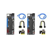 Giwnhvx VER15X Plus PCIE Riser 15X Plus Express 1X to 16X to 6Pin Riser Card Temperature Display LED for Mining Miner