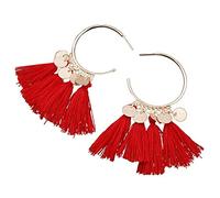 Giwnhvx Vintage Ethnic Drop Dangle Long Rope Fringe Cotton Tassel Earrings Trendy Sector Earrings For Jewelry