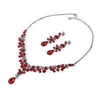 Giwnhvx Water Drop Crystal Necklace Earrings Women's Wedding Accessories Fashion Rhinestone Bridal Jewelry Set Ca567-B