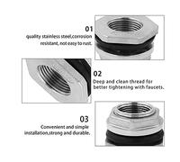 Giwnhvx Water Tank Connector Bulkhead Fitting SUS304 Stainless Steel Thru-Bulk Fitting for Rain Barrels,Aquariums 1.2inch