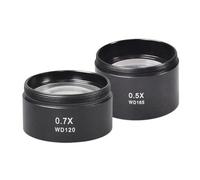 Giwnhvx WD165 0.5X 0.7X WD120 Microscope Glass Lens Barlow Lens Mounting Thread Microscopio Camera Objective Lens