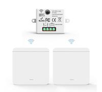 Giwnhvx Wireless Light Wall Switch 433Mhz Relay Receiver with 2x1Gang Panel Switch LED Remote Control for LED Lamp