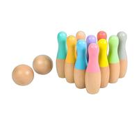 Giwnhvx Wooden Bowling Toy Fine Workmanship Safe Use Wooden Kids Indoor Outdoor Bowling Toys Kids Bowling Set Interactive Toy