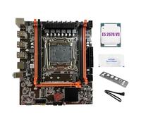 Giwnhvx X99E Motherboard +E5 2678 V3 CPU+Thermal Grease Support 4 DDR4 RECC RAM Gigabit LAN Card PCIEX16 NVMe Desktop Motherboard
