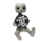 Giwnhvx Your Mental Health Matters Robot Figurine Resin Art Toy Kawaii Desk Buddy A