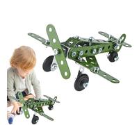 Giwnuq Metal Erector Set,Assembly Puzzle Toy | Plane Model Building Set - for Home Party Playroom Boys Girls Preschool Homeschooling Family Nights Summer Camp Group Activity