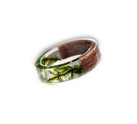 Giwotu Custom Resin Wood Ring Resin Ring Pair Rings Men and Women Rings Wedding Band Rings, Plastic, resin, silver, wood, wood