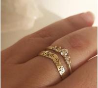 Gixaxak 14K Gold V Shape Cubic Zirconia Ring 14K Gold Plated Cubic Zirconia Ring Gold Rings for Women V Shaped Cubic Zirconia Promise Halo Engagement Eternity Ring, Size 9, Cubic Zirconia