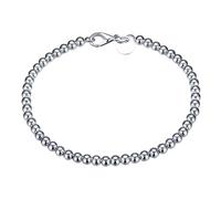 Gixaxak 4mm Sterling Silver Bead Bracelet Silver and Gold Plated Classic Women's Jewelry Beads Bracelet Stackable Gold Bracelets 14K Gold Plated Bead Ball Bracelet Buddha Bead Bracelet, S, Metal, no
