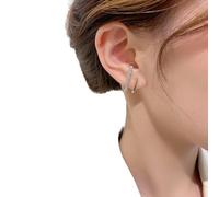 Gixaxak 925 Silver Stud Earrings Needle Geometric Rhinestone Gold Stud Earrings 14K Gold Cartilage Earring Flat Back Gold Hoop Earrings for Women Gold Plated Dainty Earrings