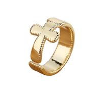 Gixaxak 925 Sterling Silver Cross Ring 14 Carat Gold-Plated 925 Sterling Silver Rings for Women Zirconia Promise Rings Stackable Wedding Rings Gold and Silver Cross Women's Ring, Adjustable, Stone