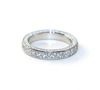 Gixaxak 925 Sterling Silver Cubic Zirconia Full Eternity Stackable White Clear CZ Eternity Ring Anniversary Wedding Engagement Band Ring Size 6-10 (7)