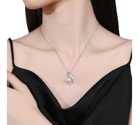 Gixaxak Fashion Olive Branch Pearl Necklace for Women Silver Pearl Necklace Cubic Zirconia Pearl Pendant Necklace White Pearl Choker Fashion Jewelry Pearl Necklace with Cubic Zirconia Necklace Cubic