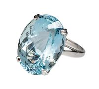 Gixaxak Fashion Women 925 Silver Large Oval Cut Aquamarine Gemstone Ring Engagement Wedding Jewelry Sapphire Topaz Women Ring, US Code 7, Silver, Aquamarine