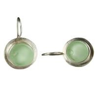 Gixaxak Gemstone Stud Earrings Jade Sterling Silver Oval Cut Emerald Stud Earrings 14K Yellow Gold Emerald Stud Earrings Emerald Cut Gemstones CZ White Gold Plated Earrings, Sterling Silver, Jade