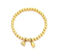 Gixaxak Gold Flower Bracelet for Women Gold Bracelets Lotus Flower Bracelets Women's 14k Gold Jewelry Gold Plated Bracelets for Women Men