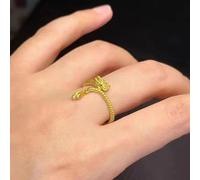 Gixaxak Golden Dragon Ring Opening Adjustable Ring Golden Dragon Ring for Men Dragon Rings Punk Dragon Ring Gothic Dragon Totem Animal Ring 3D Chinese Dragon Fidget