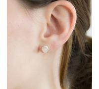 Gixaxak Moonstone Earrings, Round Earrings, Sterling Silver Stud Earrings for Women, Moonstone Earrings, 925 Sterling Silver Round Moonstone Stud Earrings, Moonstone Jewelry for Women, Sterling Silver