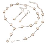 Gixaxak Pearl Necklace Set 925 Sterling Silver 14K Gold Plated Adjustable Pearl Necklace and Pearl Bracelet Pearl Earrings Jewelry Set Fashion Classic Faux Pearl Jewelry Set, Pearl
