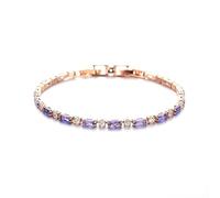 Gixaxak Purple Birthstone Bracelet Jewelry for Women Sterling Silver Tennis Bracelet Classic Bolo Adjustable Chain Bracelet Anniversary Birthday Gifts for Women Mom Wife Her