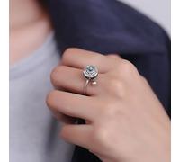 Gixaxak Retro Silver Open Ring Cloisonne Enamel Lotus Rotary Ring Female Retro National Rotated Opening Adjustable Ring Vintage Enameled Prayer Wheel Ring for Women