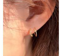 Gixaxak Rose Gold Double Ear Loop Flash Diamond Earrings Spiral Earrings Chunky Gold Hoop Earrings Trendy 14K Gold Plated Gold Silver Chunky Hoop Earrings Small Thick Oval Open Double Hoop Earrings