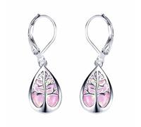 Gixaxak Tree of Life Drop Earrings for Women 925 Sterling Silver Tree of Life Earrings Jewelry Fashion Jewelry Silver Plated Tree Pendant Dangle Earrings, Brass, No Gemstone