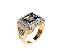 Gixaxak Trendy Gold Eagle Cubic Zirconia Retro Punk Totem Ring Handmade Hypoallergenic Hip Hop Gothic Band Punk Viking Norse Pagan Jewelry America Power, Talla 12, Gold, cubic zirconia