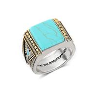Gixaxak Vintage 925 Silver Quadruple Turquoise Ring Men Handmade Engraved Classic Eagle Ring Boho Nartual Stone Ring Jewelry Bohemia Turquoise Jewelry Chic, Size 11, Stone:, No Gemstone
