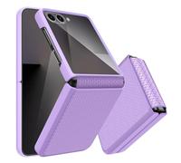 Giyer for Samsung Galaxy Z Flip 7 Case Built-in Screen Protector, Z Flip 7 5G Heavy Duty Rugged Full Shockproof Hinge Protective Hard PC Stylish Texture Phone Cover for Samsung Z Flip 7 2025 (Purple)