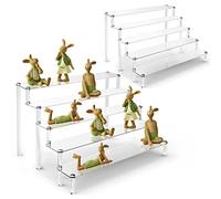 Giyiprpi 2 Pack 5 Tier Acrylic Display Risers Stand Shelf, Acrylic Dessert Stands for Display for Collectibles Cupcakes Perfumes Jewel, Tabletop Perfume Cupcake Stand for Decorating & Organizing