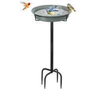 Giyiprpi Bird Bath, Feeding Bowl, Water Point, Standing, 35.5 Inch Bird Bath, Garden for Wild Birds, Water Bath for Birds, Bird Bath, Large, Frost-Proof, Winterproof, Bird Bath (Grey)